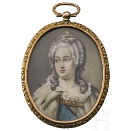 Portrait of the Tsarina Catherine the Great (1729 - 1796) - miniature painting on ivory
