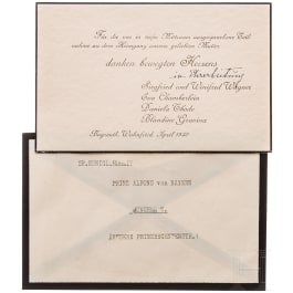 Prince Alfons of Bavaria - Acknowledgement cards and photos of the Wagner family
