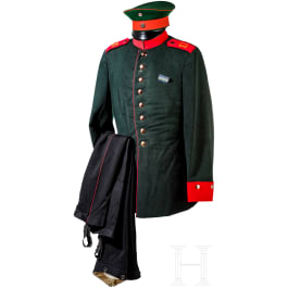 Uniform parts of the Hanoverian Hunter Battalion No. 10 and a knapsack