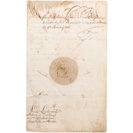 King Frederick II - personally signed patent as seconde lieutenant for Curt von Arnim 1758