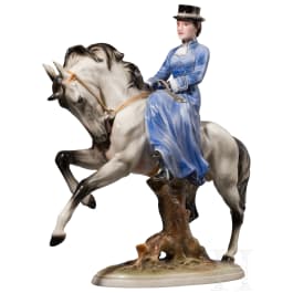 Empress Elizabeth - ceramic figurine of Sisi on horseback