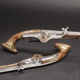 A distinguished pair of Bohemian long deluxe wheellock pistols, circa 1640