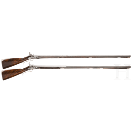 A pair of silver-mounted flintlock rifles, Elferding, Onoldsbach (Ansbach/Bavaria), circa 1730