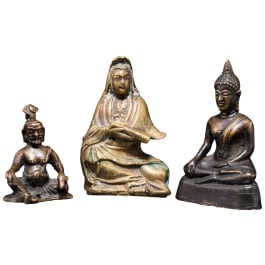 Three figures for house altars, China/Nepal, 19th/20th century