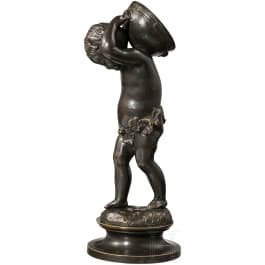 A French bronze figure of a putto, 19th century
