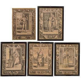 A small collection of five copper engravings with the focus on Counts of Holland, Spilman, circa 1750