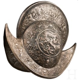 Reliefierter Prunkmorion im Stil um 1600, galvanoplatische Anfertigung, deutscher Historismus um 1860