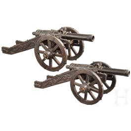 Ein Paar Miniatur-Feldgesch&uuml;tze, Sammleranfertigungen im Stil des 17. Jhdts.