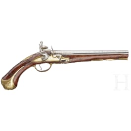 Lange Steinschlosspistole, fl&auml;misch, um 1740