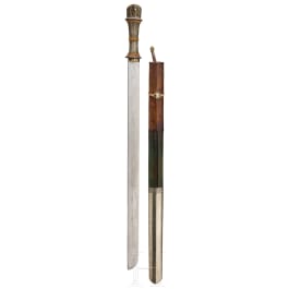 A Tibetan sword with silver-mounted scabbard, circa 1800