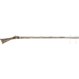 A Tunisian silver-mounted miquelet rifle, dated 1824