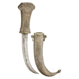 Silbermontierte Khoumya mit Löwenklauen-Klinge, Marokko, um 1800