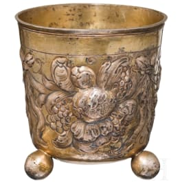 A Nuremberg silver cup with ball feet, circa 1690