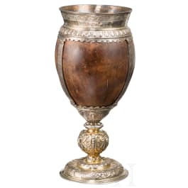 A southern German silver mounted coconut cup, 17th/19th century