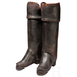 A pair of German or French cuirassier's boots, early 18th century