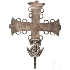An Iberian silver bearing cross, 16th/17th century