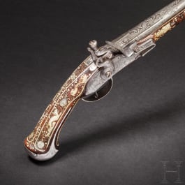 A Bohemian flintlock pistol with lavish bone inlays, circa 1690/1700