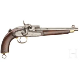 A breechloading percusion pistol, Westley Richards & Co., Portugal Contract, 1867