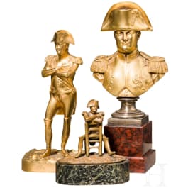 Napoleon I - three bronze figures, 19th/20th century