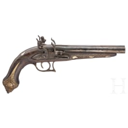 A Northern African double-barrelled flintlockpistol, 20th century