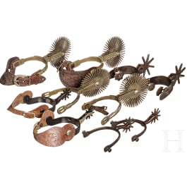 A collection of US American and Mexican spurs, 19th/20th century