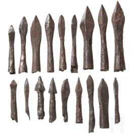 18 German arrow and bolt tips, 14th - 16th century