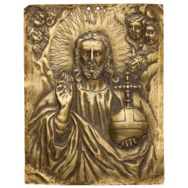 A relief plate "Salvator Mundi", Antwerp, circa 1600