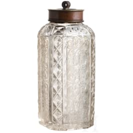 A small South German screw-top bottle with etched decoration, 19th century
