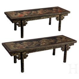 A pair of two Japanese side tables, Meiji-/Showa-period