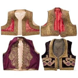 Four embroidered Balkan Turkish waistcoats, 1st half of 20th century