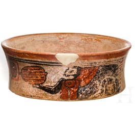 A Maya bowl decorated with spider monkeys, Guatemala, late classical period, 600 - 900 A.D.