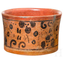A Maya bowl decorated with pseudo glyphs, late classical period, 600 - 900 A.D.