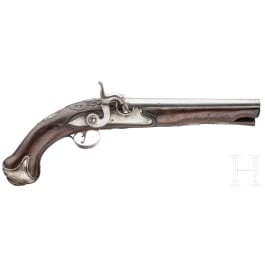 A flintlock pistol, converted to percussion, France, circa 1780