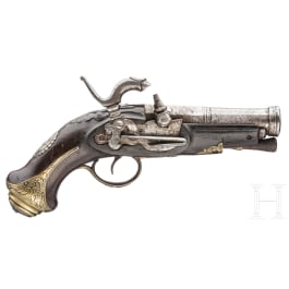 A flintlock pistol, converted to percussion, Spain, circa 1790