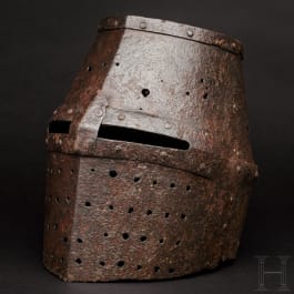 A great helm in the style of the 13th century