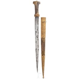 A long northern African dagger with rhino horn hilt, 19th century