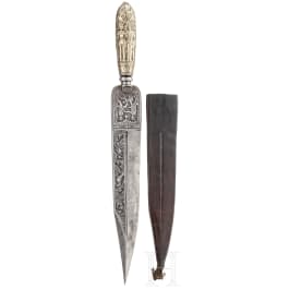 A large Ligurian knife with chiselled decor, circa 1800