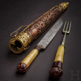 A distinguished set of German cutlery with amber knobs, probably Koenigsberg, 2nd half of the 17th century