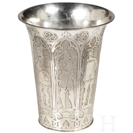 A gothic revival silver cup by Isaac Edouard Wolfers, Brussels, circa 1834-38