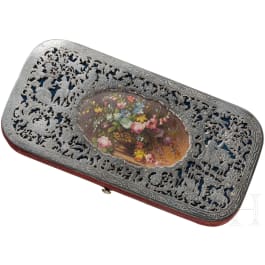 A South German silver-mounted spectacle case, circa 1860