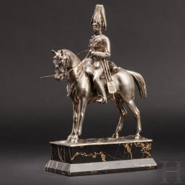 A German silver statuette of a high-ranking cavalry officer, 19th century