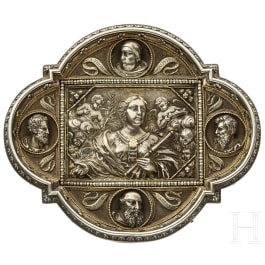 An Italian religious silver plaque, dated 1897