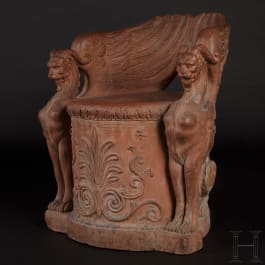 A rare original classicist terracotta-seat, Florence, circa 1800