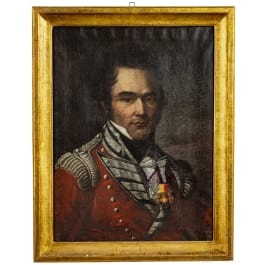 Captain Edmund Tugginer in de Roll's Regiment – a portrait painting, dated 1821