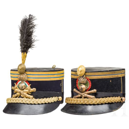 Two kepis – Due Chepì da ufficiale artiglieria da costa