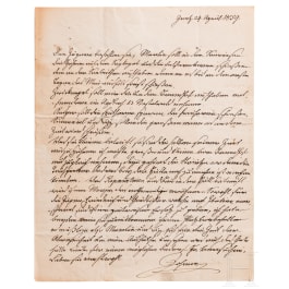 Archduke Johann of Austria (1782-1859) – a handwritten letter with huntsman instructions dated April 24, 1859