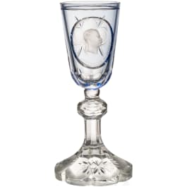Emperor Franz Joseph I of Austria – a large crystal glass goblet with cut portrait