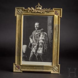 A dedication portrait of Kaiser Wilhelm II in a gift frame, 1903