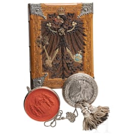 Kaiser Wilhelm II as King of Prussia – a patent of nobility for Johannes von Hahn, Oberstleutnant in the staff of the Infantry Regiment Hamburg (2nd Hanseatic) No. 76, dated 1907