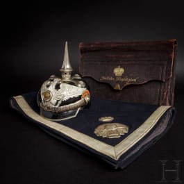 A helmet, a caparison and a dispatch case belonging to the aide-de-camp of Prince of Lippe
